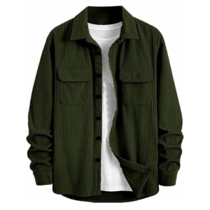 MiraMichi Men's Full Sleeve Corduroy Striped Casual Jacket, Ideal for Everyday Stylish Outfits